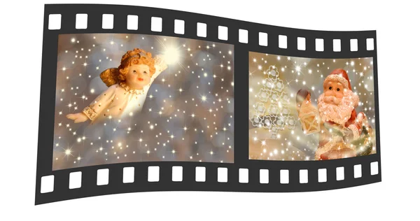 Negative film with Christmas photos — Stock Photo, Image