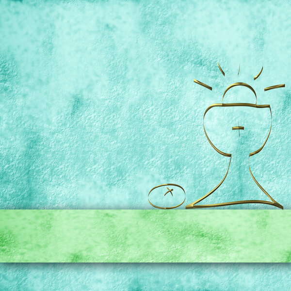 Calyx parchment background for first communion boy