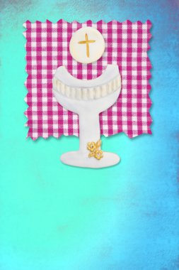 Riser chalice card, my first communion for girls clipart