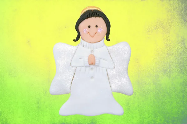 Funny angel first communion card — Stock Photo, Image