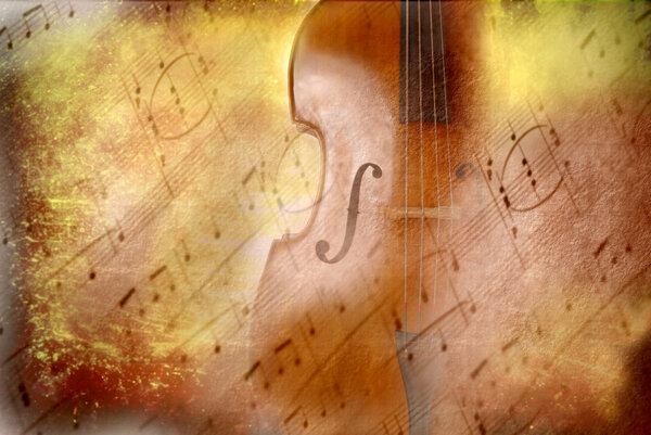 Grunge música de fondo, bajo y partitura — Foto de Stock
