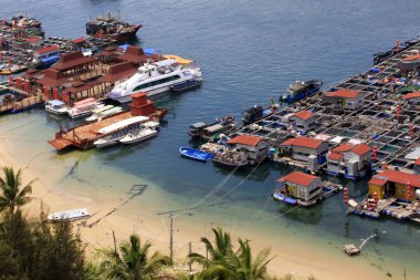 Deniz çingene köyü. Hainan. Çin