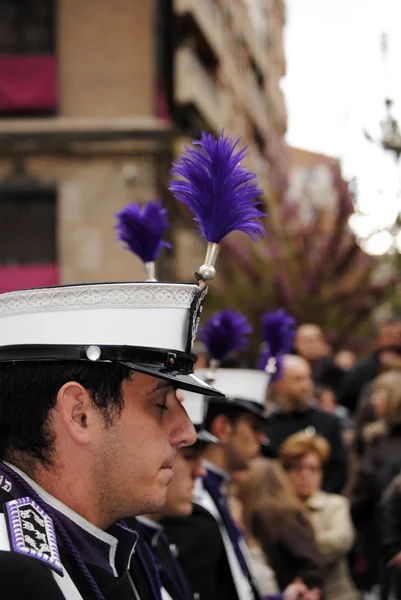 Granada, Hiszpania - 6:nazarene kwietnia z uczuciem, w typowych procesji Świętego tygodnia kwietnia 6, 2012 w granada, Hiszpania — Zdjęcie stockowe