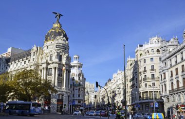 bir görünümü, gran via, Madrid, İspanya