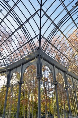 Parque del Retiro, Madrid, İspanya 'daki Indoor Palacio de Cristal