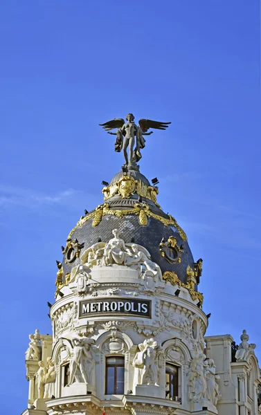 Metropolis, o edifício mais representativo de Madrid - Espanha — Fotografia de Stock