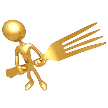 Golden Fork clipart