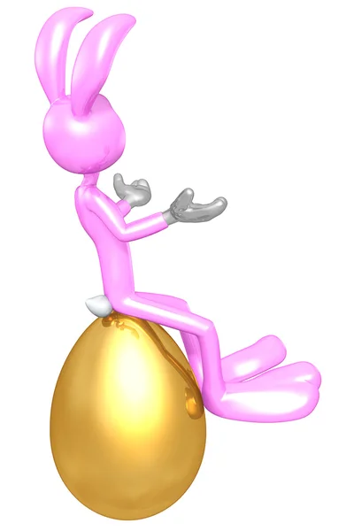 Coniglietto di Pasqua con uovo d'oro — Foto Stock