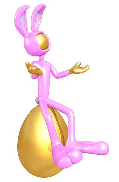 Coniglietto di Pasqua con uovo d'oro — Foto Stock