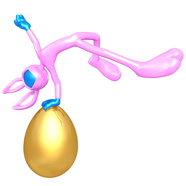 Zajączek z złote jajko — Zdjęcie stockowe