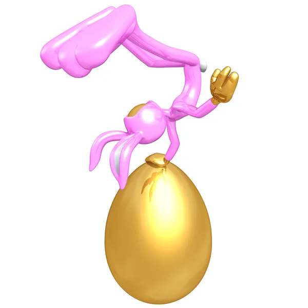 stock image Easter Bunny With Golden Egg