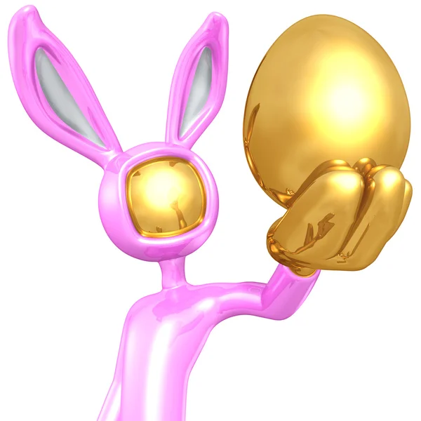 Conejo de Pascua con Huevo de Oro —  Fotos de Stock