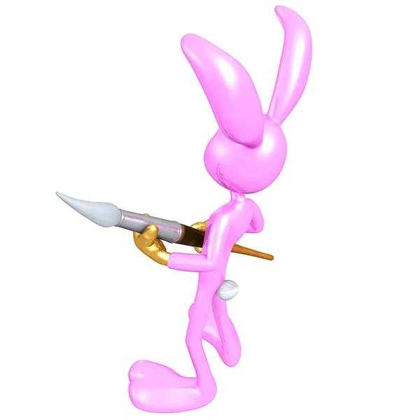 Paskalya tavşanı fırça üzerinde sörf — Stok fotoğraf