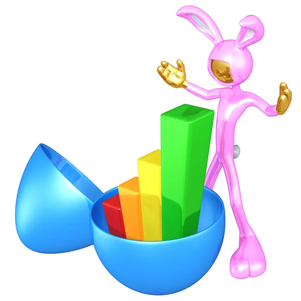 Húsvéti tojás profit oszlopdiagramon — Stock Fotó