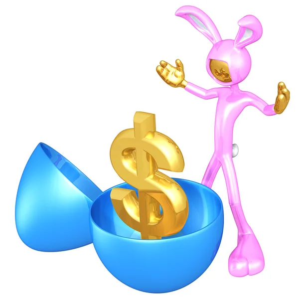 Easter Egg Gold Dollar — Stock Photo, Image