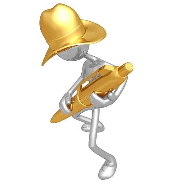 Cowboy mit goldenem Stift — Stockfoto