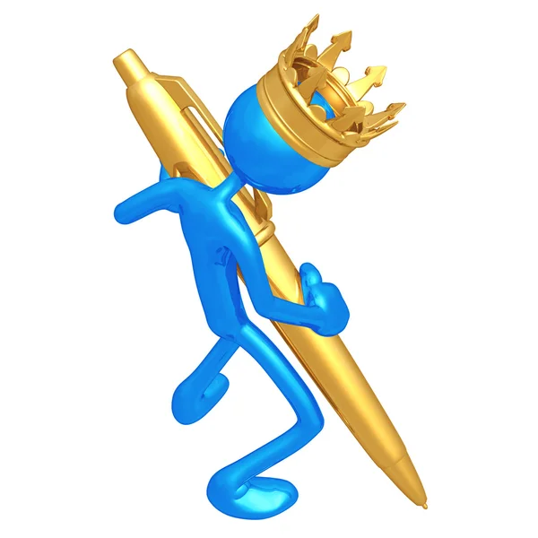 Βασιλιάς με χρυσό στυλό — Φωτογραφία Αρχείου