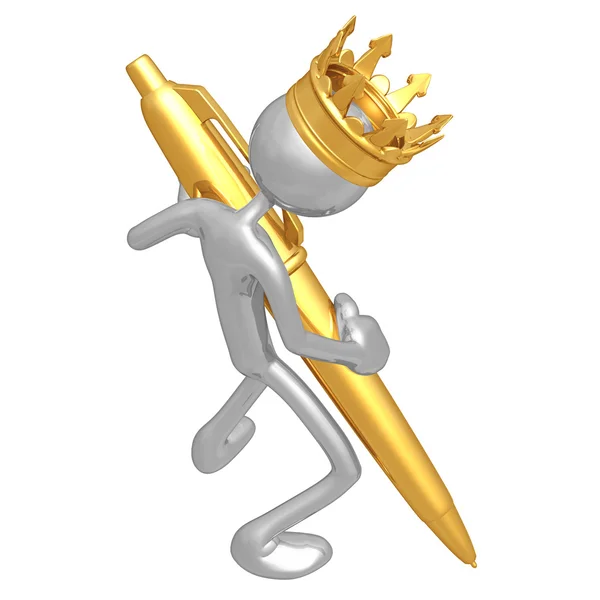 Король с золотой ручкой — стоковое фото