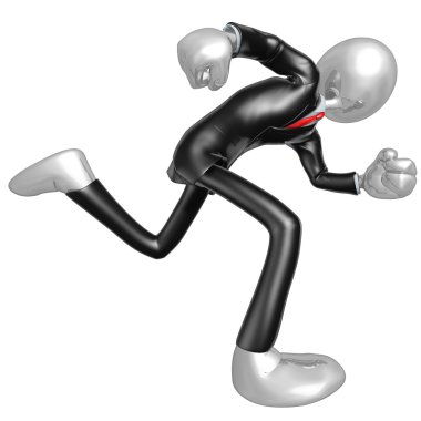 3D Businessman Character Running