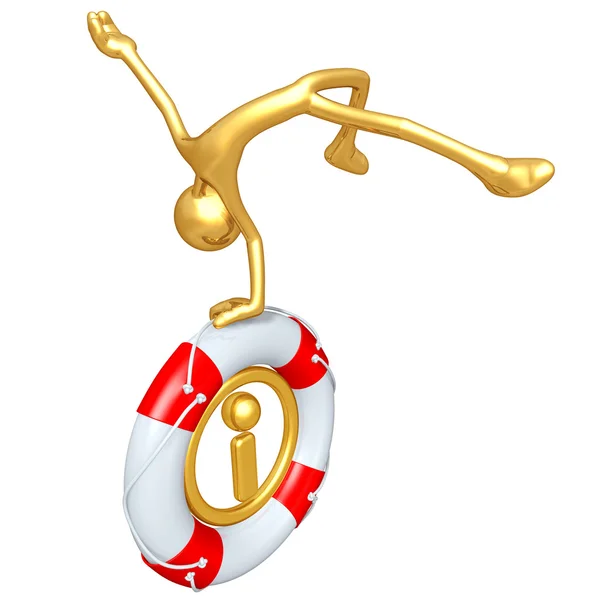 Cara de ouro com informações Lifebuoy — Fotografia de Stock