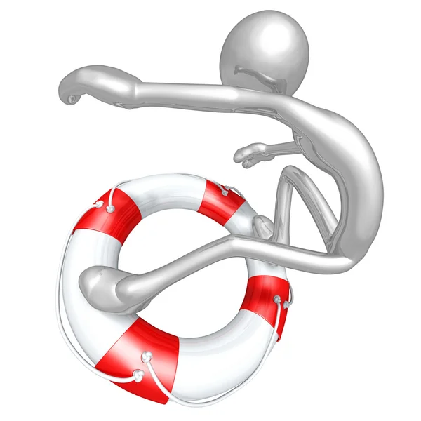 Navigazione del carattere 3D su Lifebuoy — Foto Stock