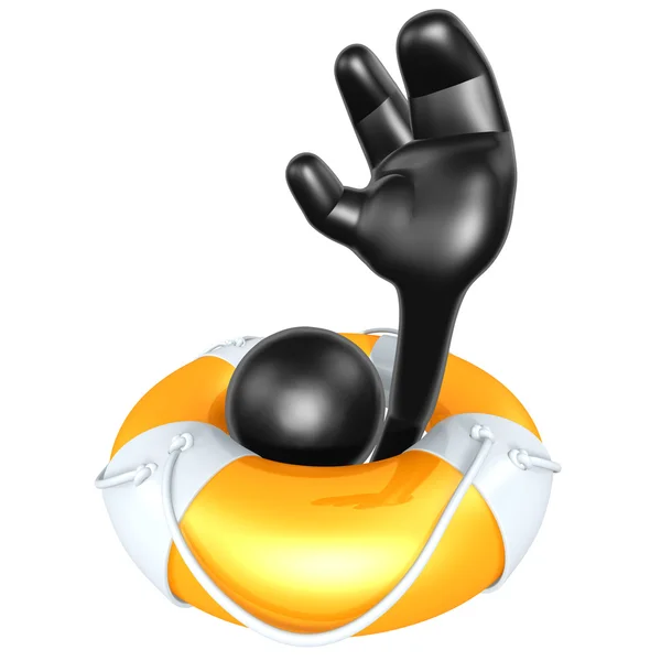 3D-s karakter mentőgyűrűt — Stock Fotó
