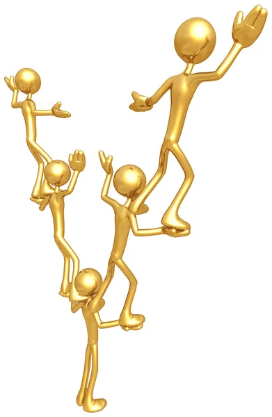 Gold Guy Team Balance — Stock Photo, Image