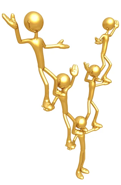 Gold Guy Team Balance — Stock Photo, Image