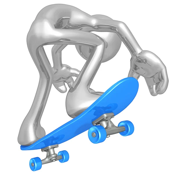 3D Character Skateboarding — Stock Photo, Image
