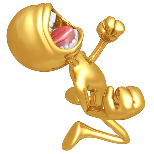 Screaming Mad Gold Guy — Stock Photo, Image