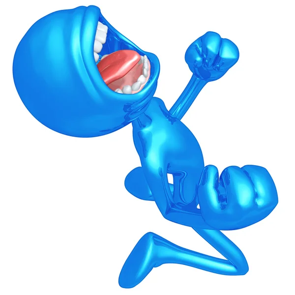 Screaming Mad 3D Character — Stock Photo, Image