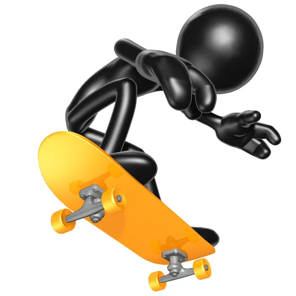 3D znak skateboardingu两个快乐年轻女友黑色背景 — Stock fotografie
