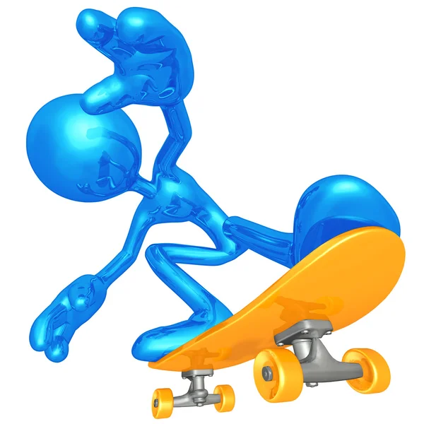 3 डी चरित्र स्केटबोर्डिंग — स्टॉक फ़ोटो, इमेज