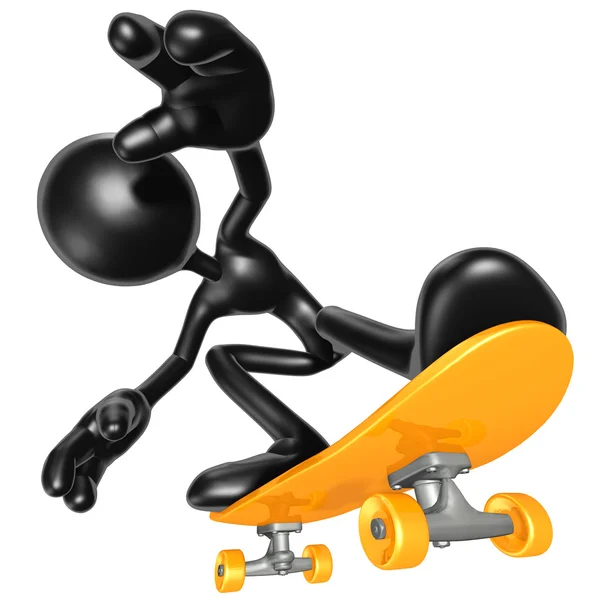 stock image 3D Character Skateboarding