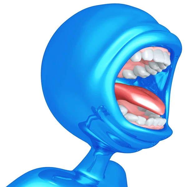 3D charakter krzyczeć — Zdjęcie stockowe