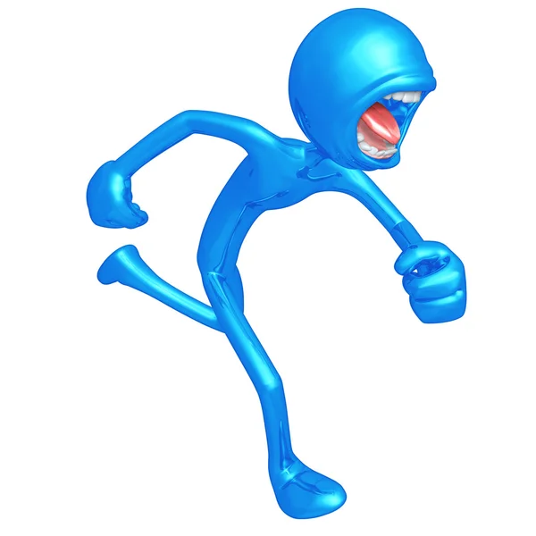 Personaje 3D corriendo gritando —  Fotos de Stock