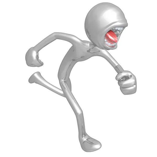 Personaje 3D corriendo gritando — Foto de Stock