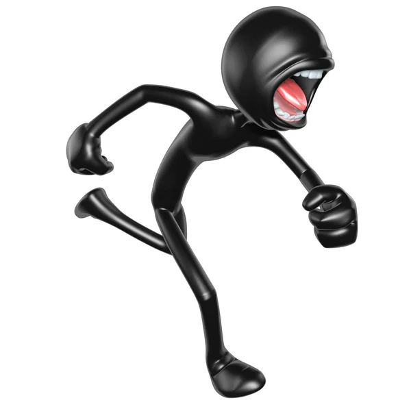 3D Character Running Screaming — Stock Photo, Image
