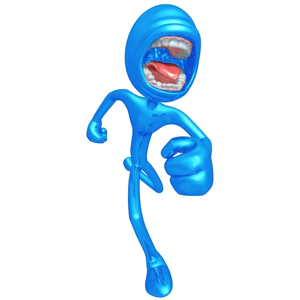 3D personagem correndo gritando — Fotografia de Stock