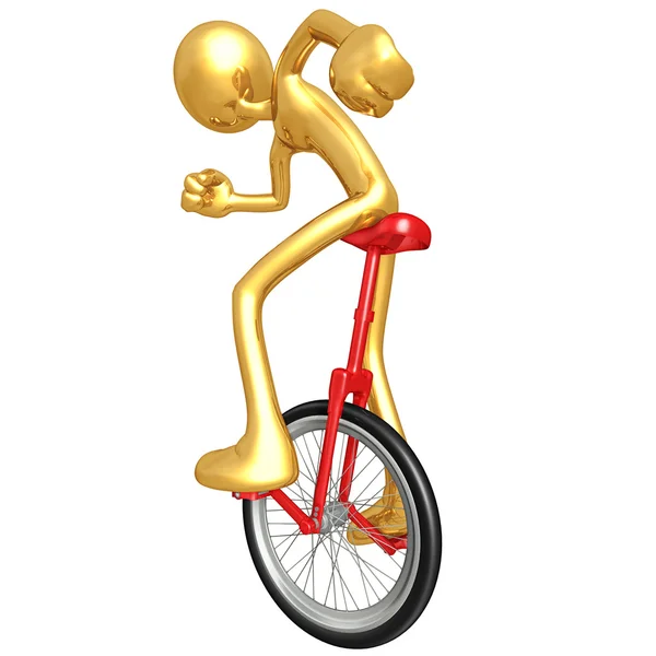 Monociclo cara ouro — Fotografia de Stock