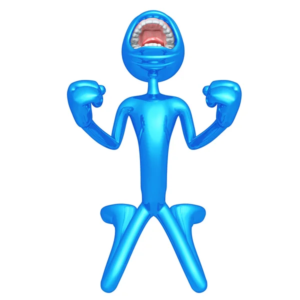 Schreiender verrückter 3D-Charakter — Stockfoto