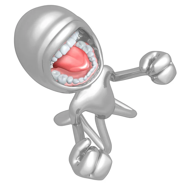 Screaming Mad 3D Character — Stock Photo, Image