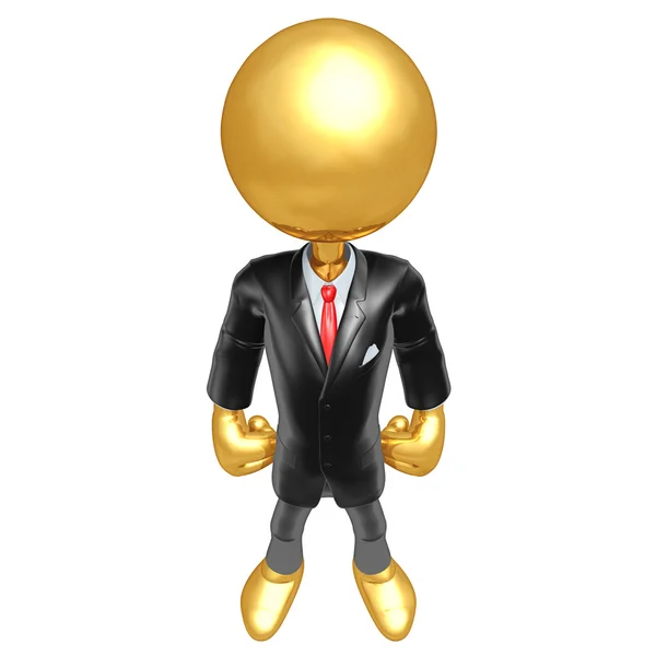 Gold Guy homem de negócios vestido para o sucesso — Fotografia de Stock
