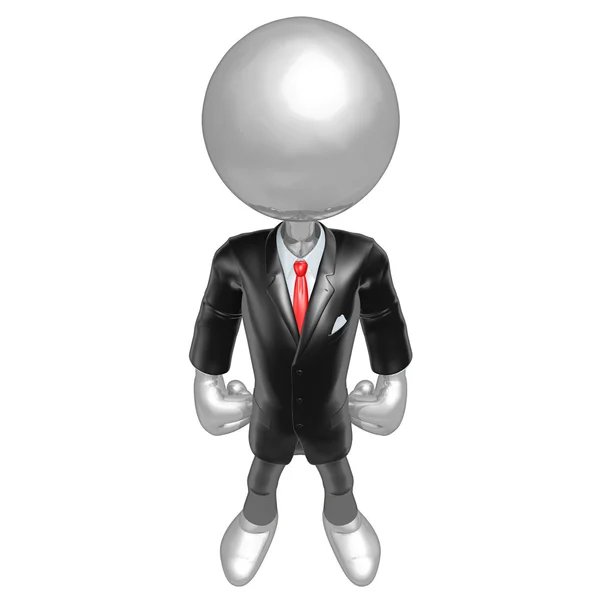 Uomo d'affari personaggio 3D vestito per il successo — Foto Stock