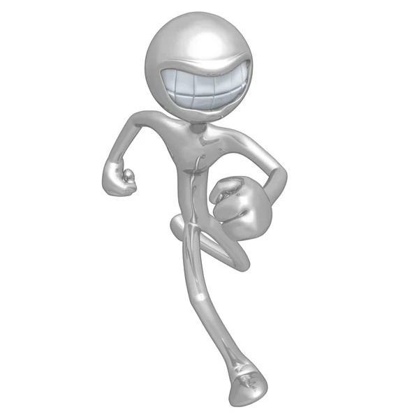 3D-Charakter lächelnd und laufend — Stockfoto