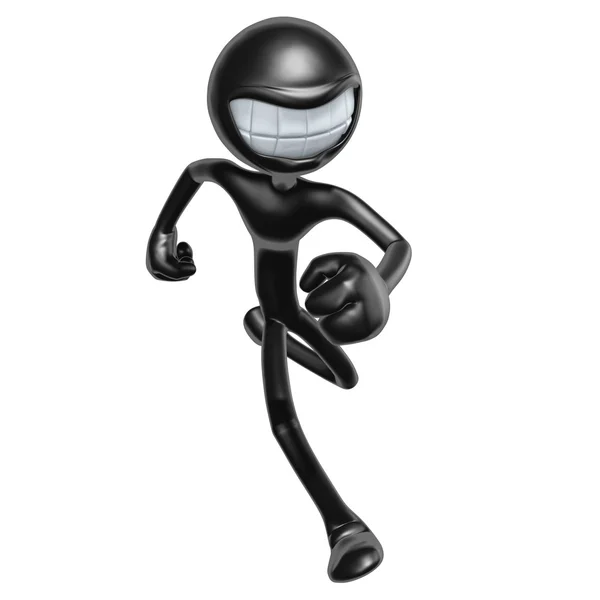 Personagem 3D sorrindo e correndo — Fotografia de Stock