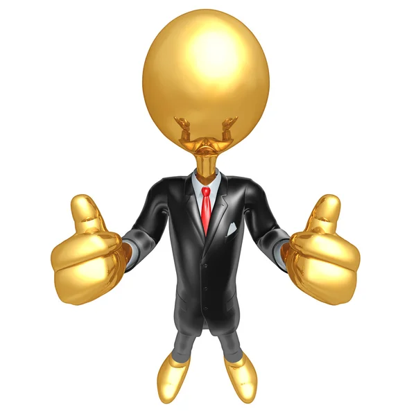 Üzletember arany srác öltözött siker — Stock Fotó