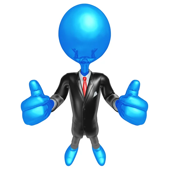 3D персонаж Бизнесмен одет для успеха — стоковое фото