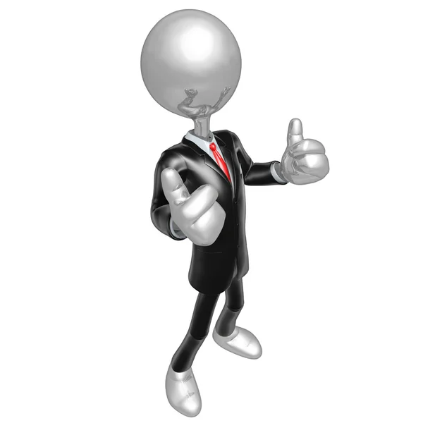 Personagem 3D Empresário Vestido para o Sucesso — Fotografia de Stock