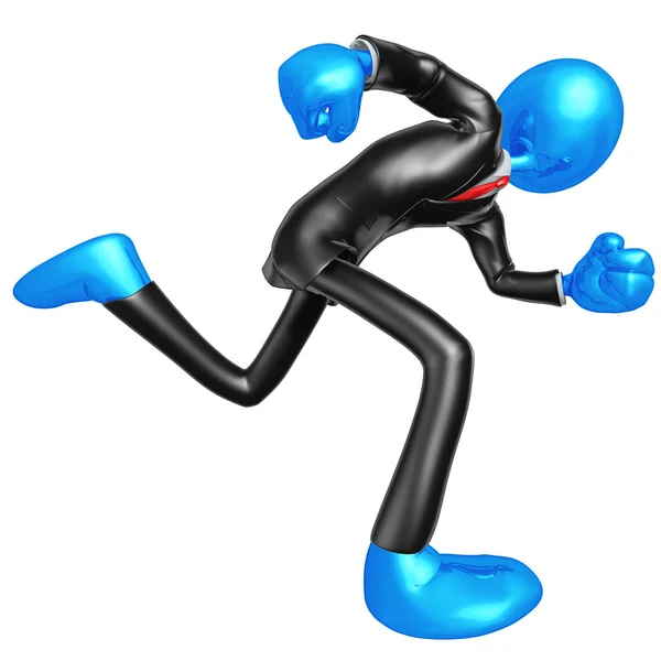 3D Businessman Character Run — стоковое фото